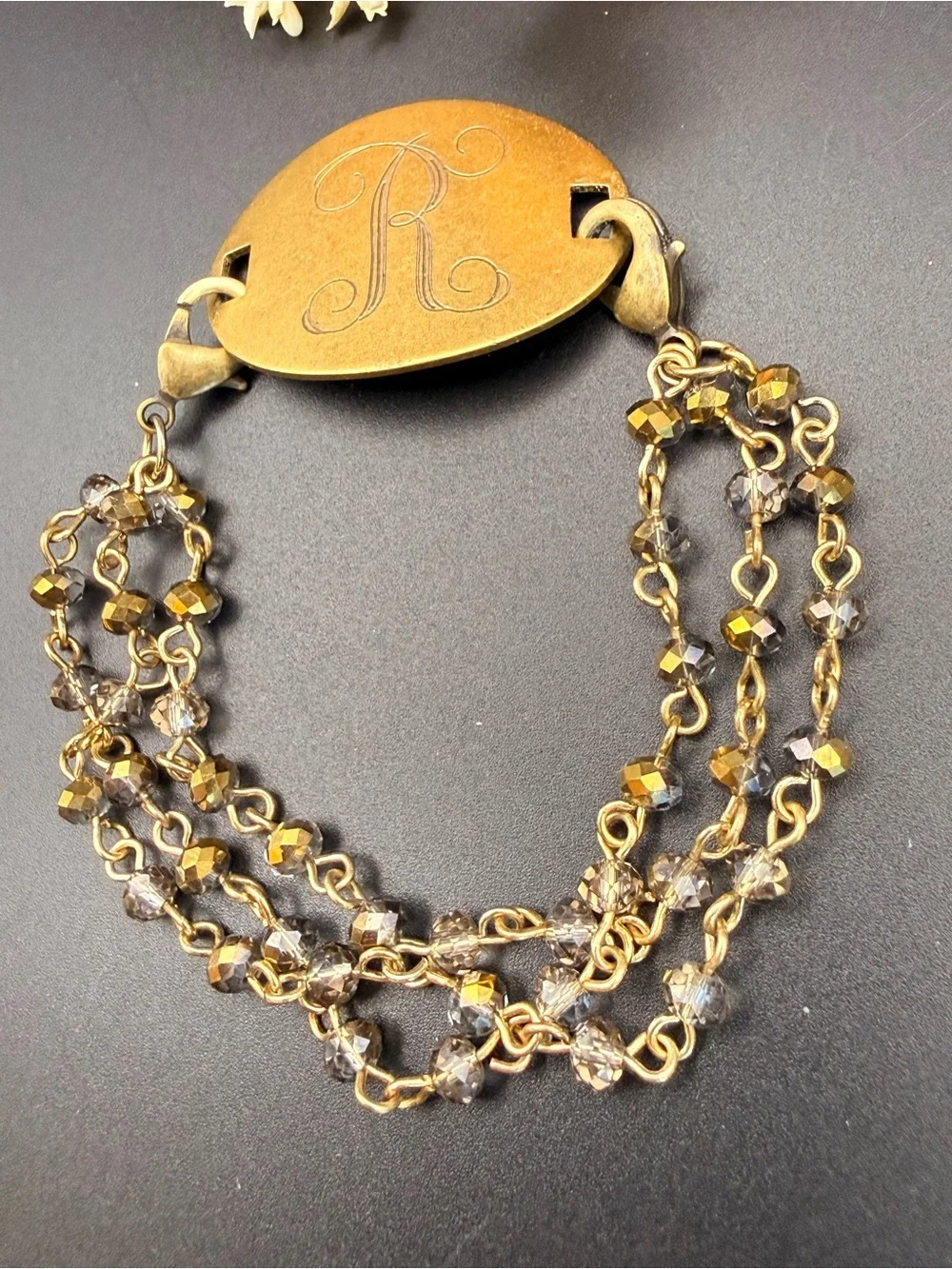 Monogrammed Gold-Tone 'R' Multi-Strand Bracelet - Picture 5 of 6